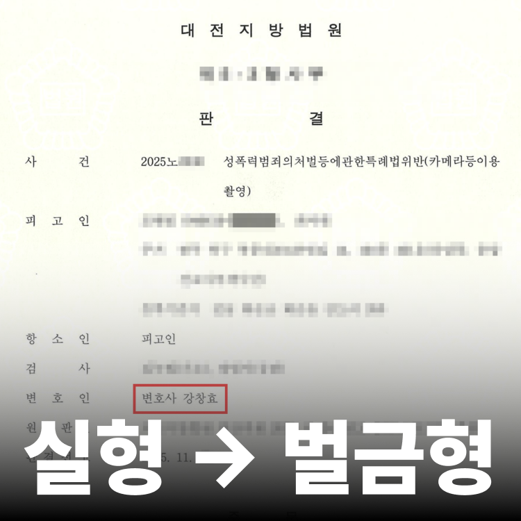 1심 실형 2심 벌금